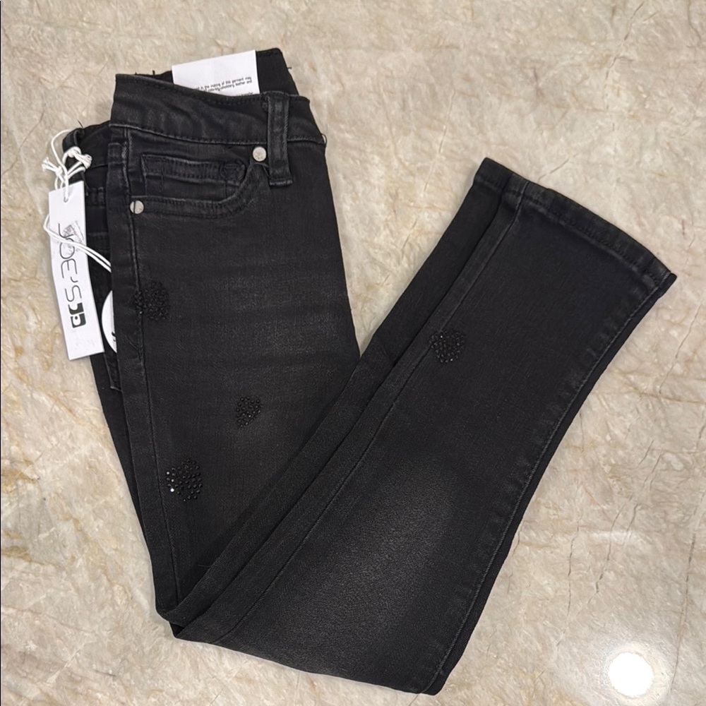 Black Girls Jeans - Joe’s The Bella High Rise Skinny - black rhinestones